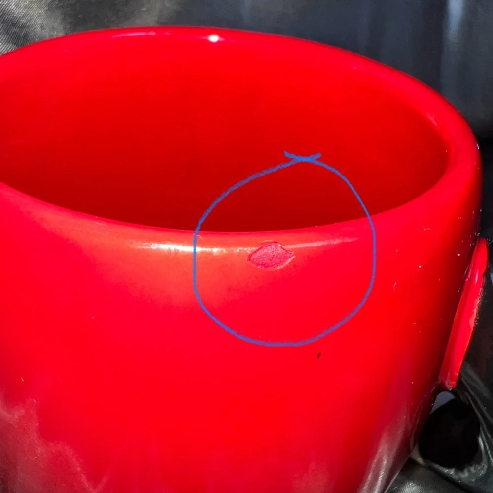 Disney Galerie Mickey Mouse Ceramic Coffee Mug Red Two Button Double Arm Handles